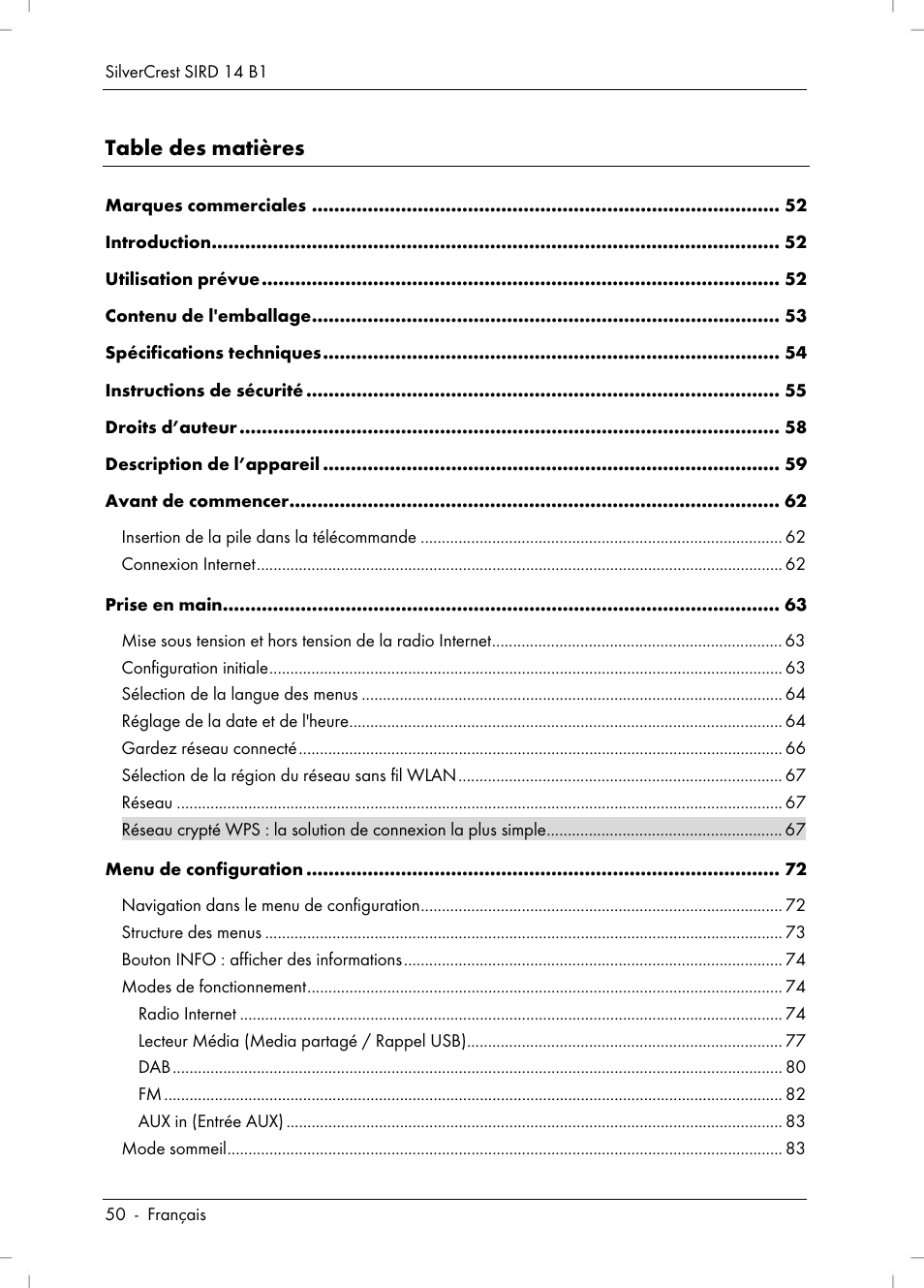 Silvercrest SIRD 14 B1 User Manual | Page 52 / 194