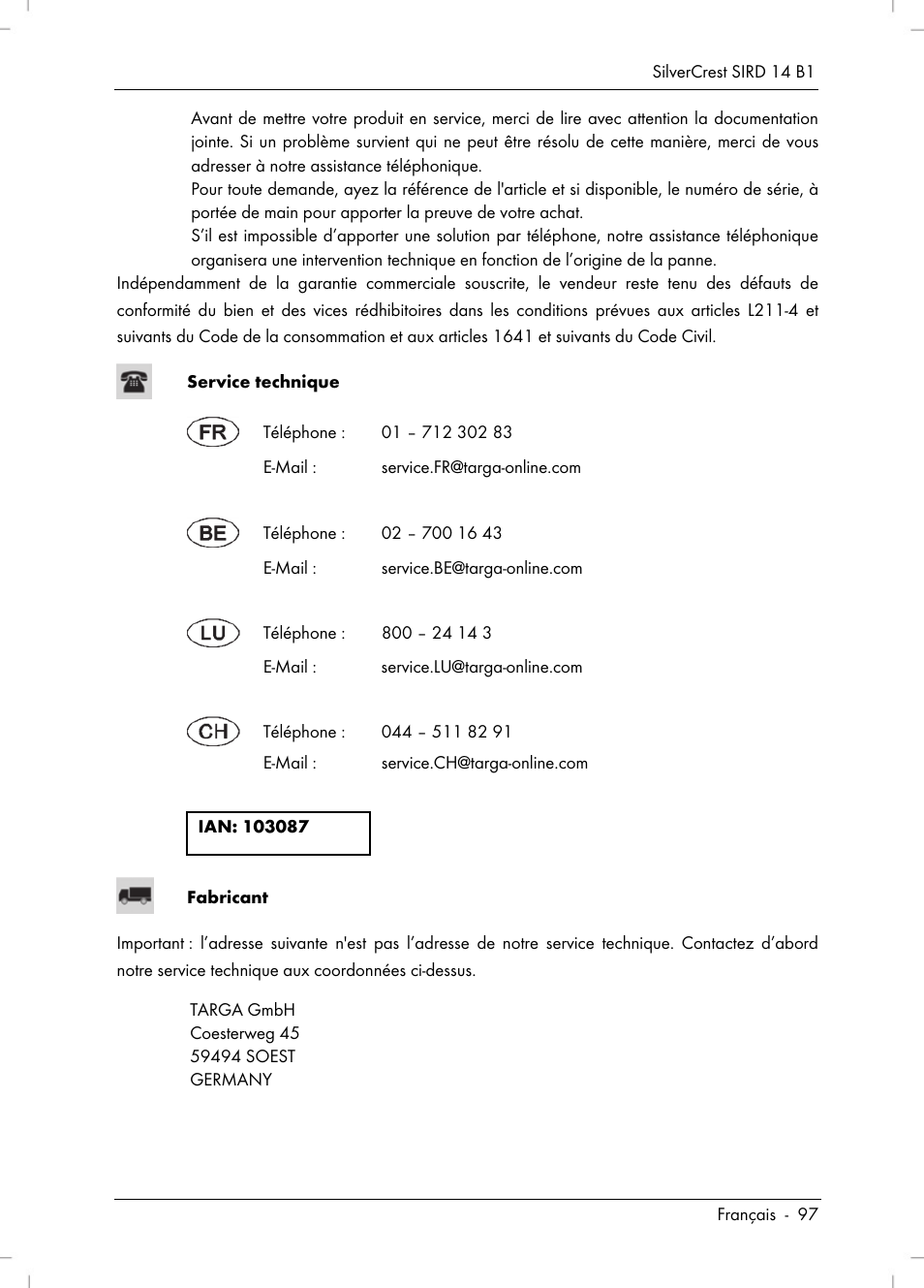 Silvercrest SIRD 14 B1 User Manual | Page 99 / 194