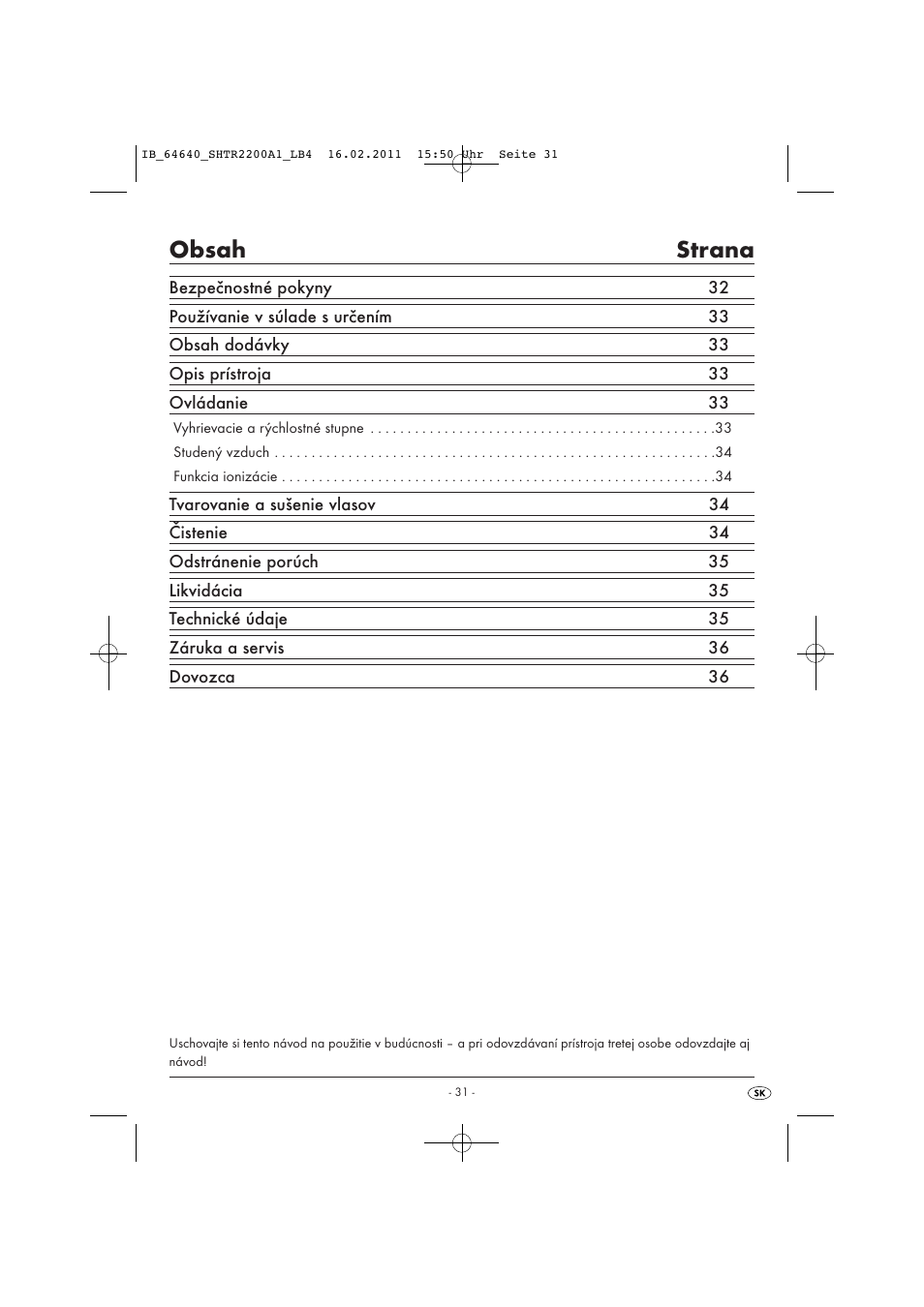 Silvercrest SHTR 2200 A1 User Manual | Page 33 / 38