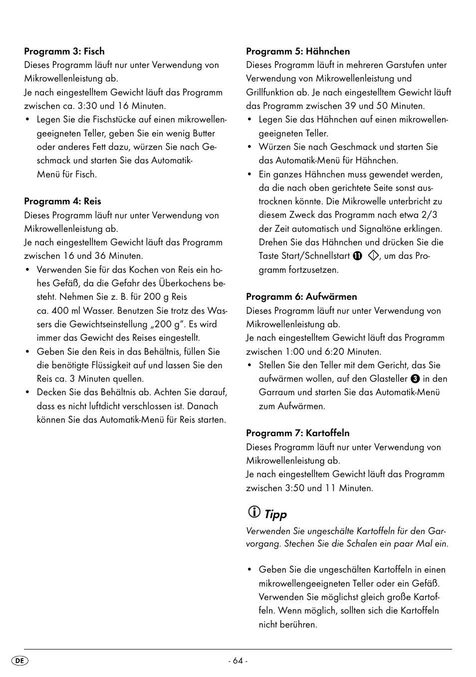 Tipp | Silvercrest SMW 800 A2 User Manual | Page 66 / 70