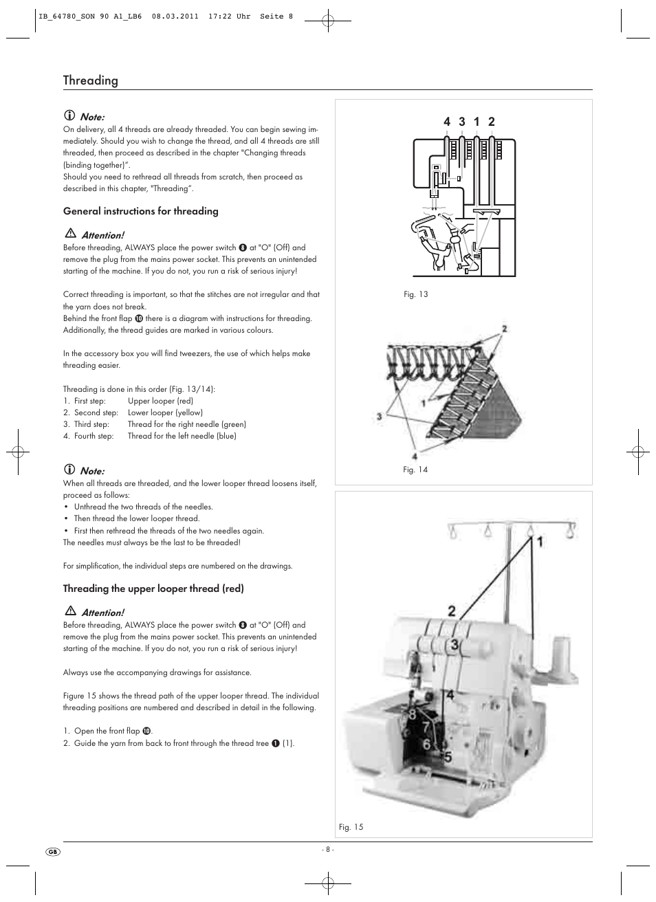 Threading | Silvercrest SON 90 A1 User Manual | Page 10 / 38