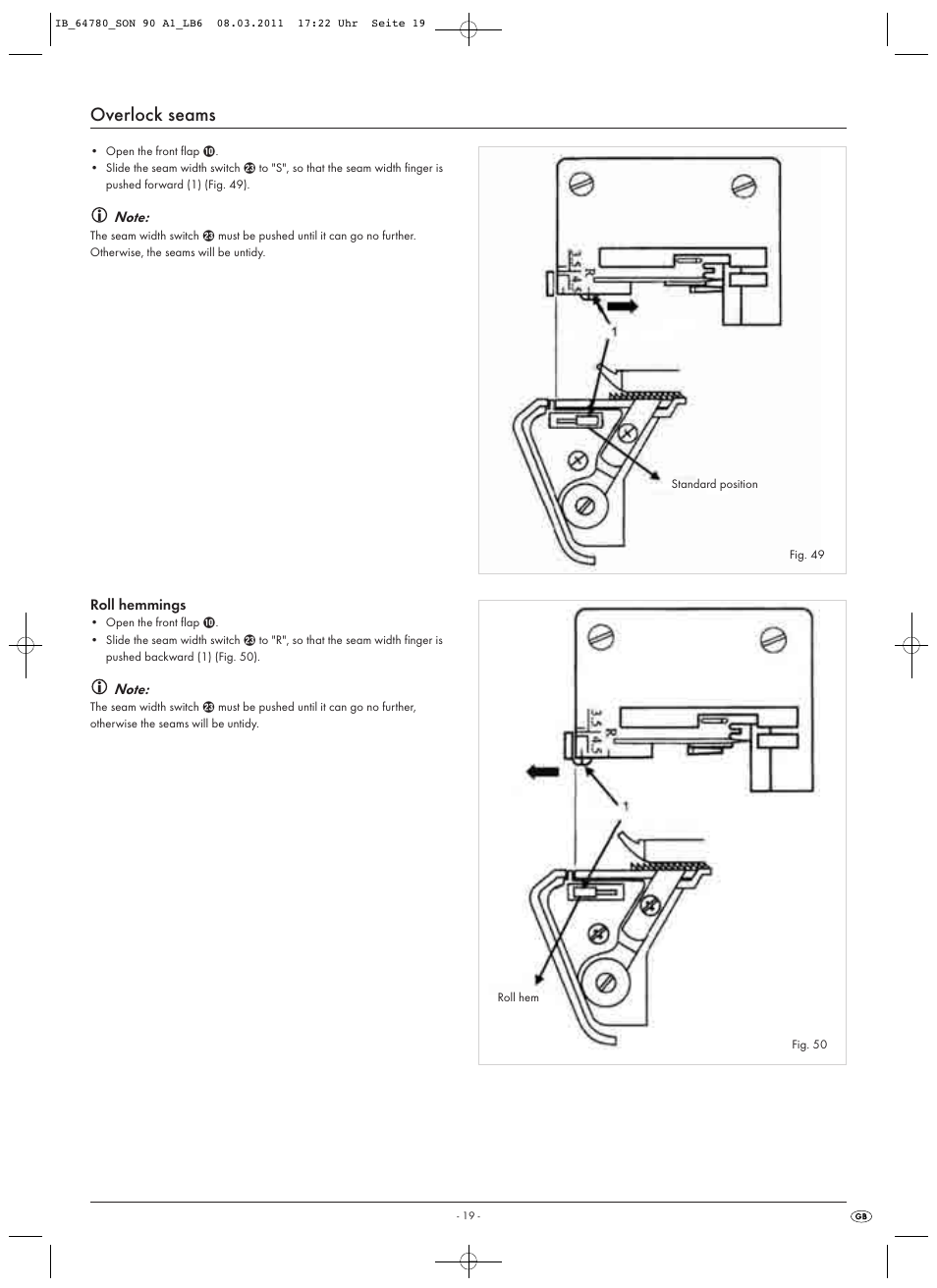 Overlock seams | Silvercrest SON 90 A1 User Manual | Page 21 / 38