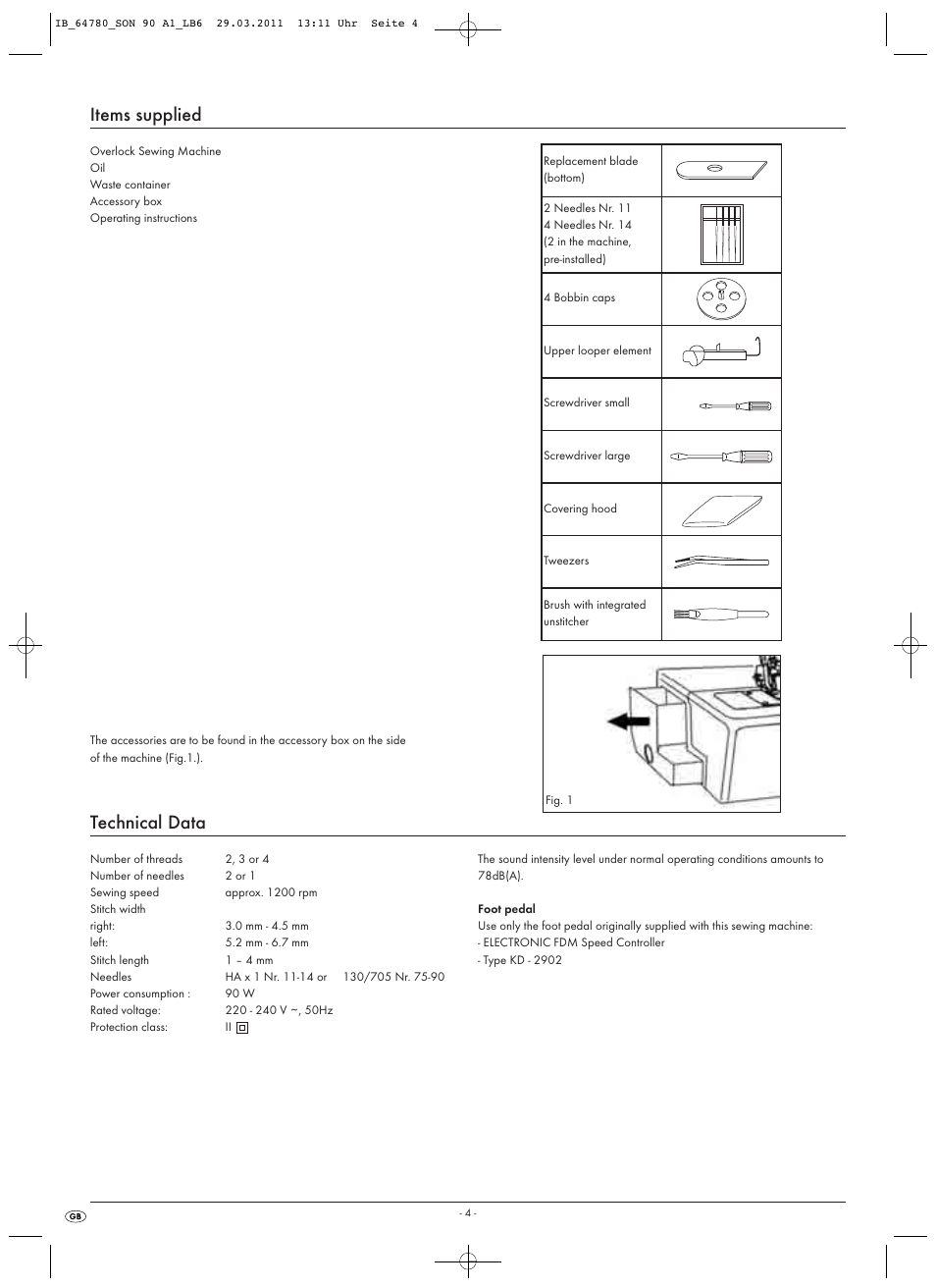 Items supplied, Technical data | Silvercrest SON 90 A1 User Manual | Page 6 / 38
