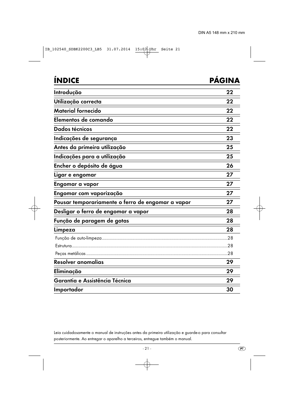 Índice página | Silvercrest SDBK 2200 C3 User Manual | Page 24 / 53