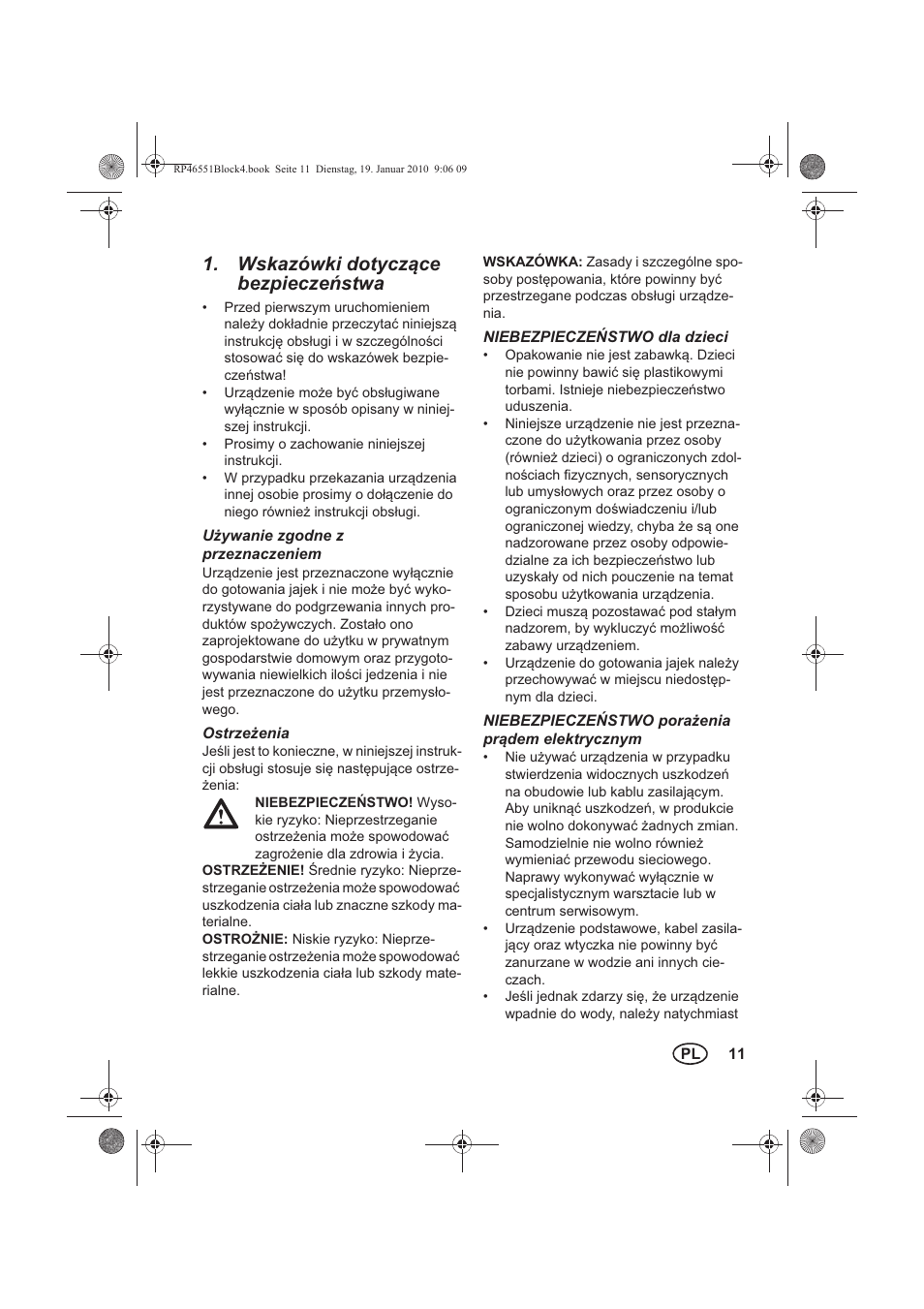 Wskazówki dotyczce bezpiecze stwa | Silvercrest H-3278 User Manual | Page 13 / 70