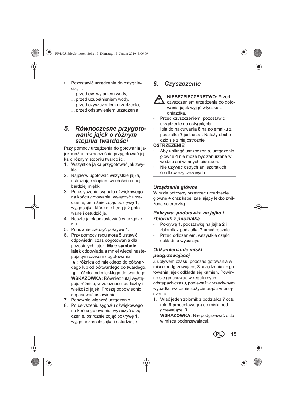 Czyszczenie | Silvercrest H-3278 User Manual | Page 17 / 70