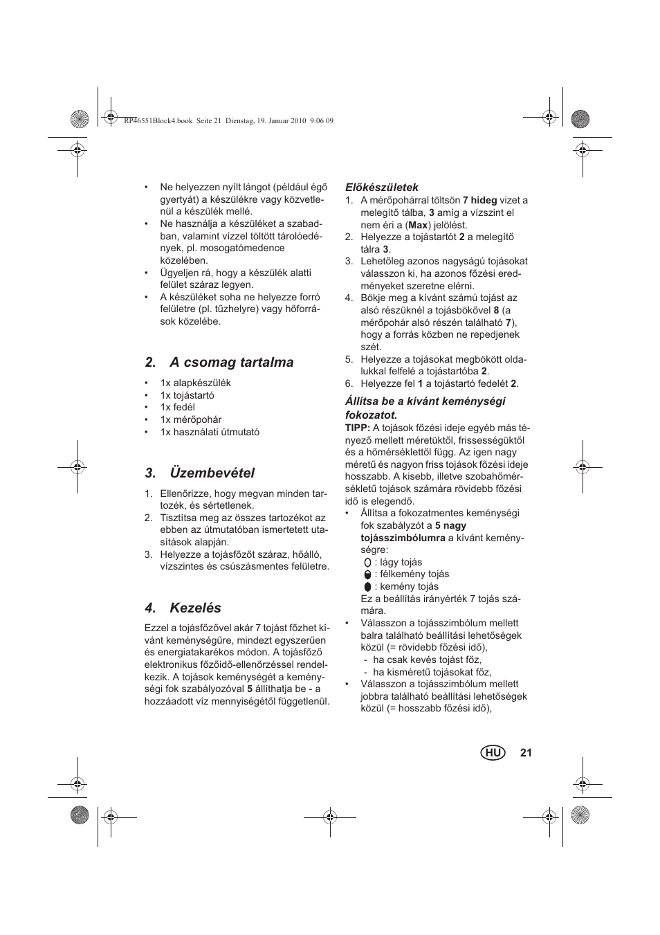 A csomag tartalma, Üzembevétel, Kezelés | Silvercrest H-3278 User Manual | Page 23 / 70