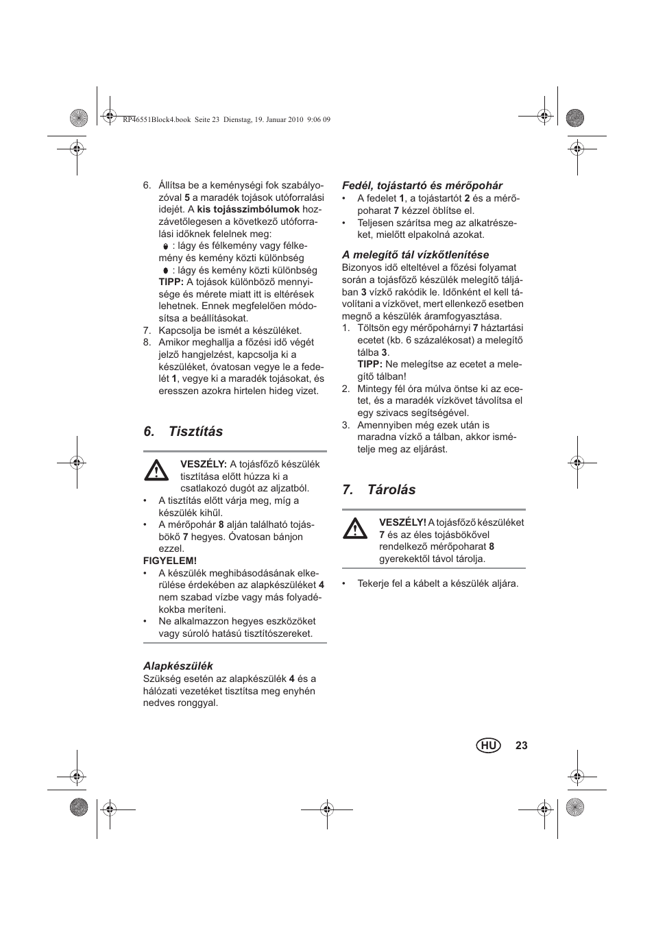 Tisztítás, Tárolás | Silvercrest H-3278 User Manual | Page 25 / 70