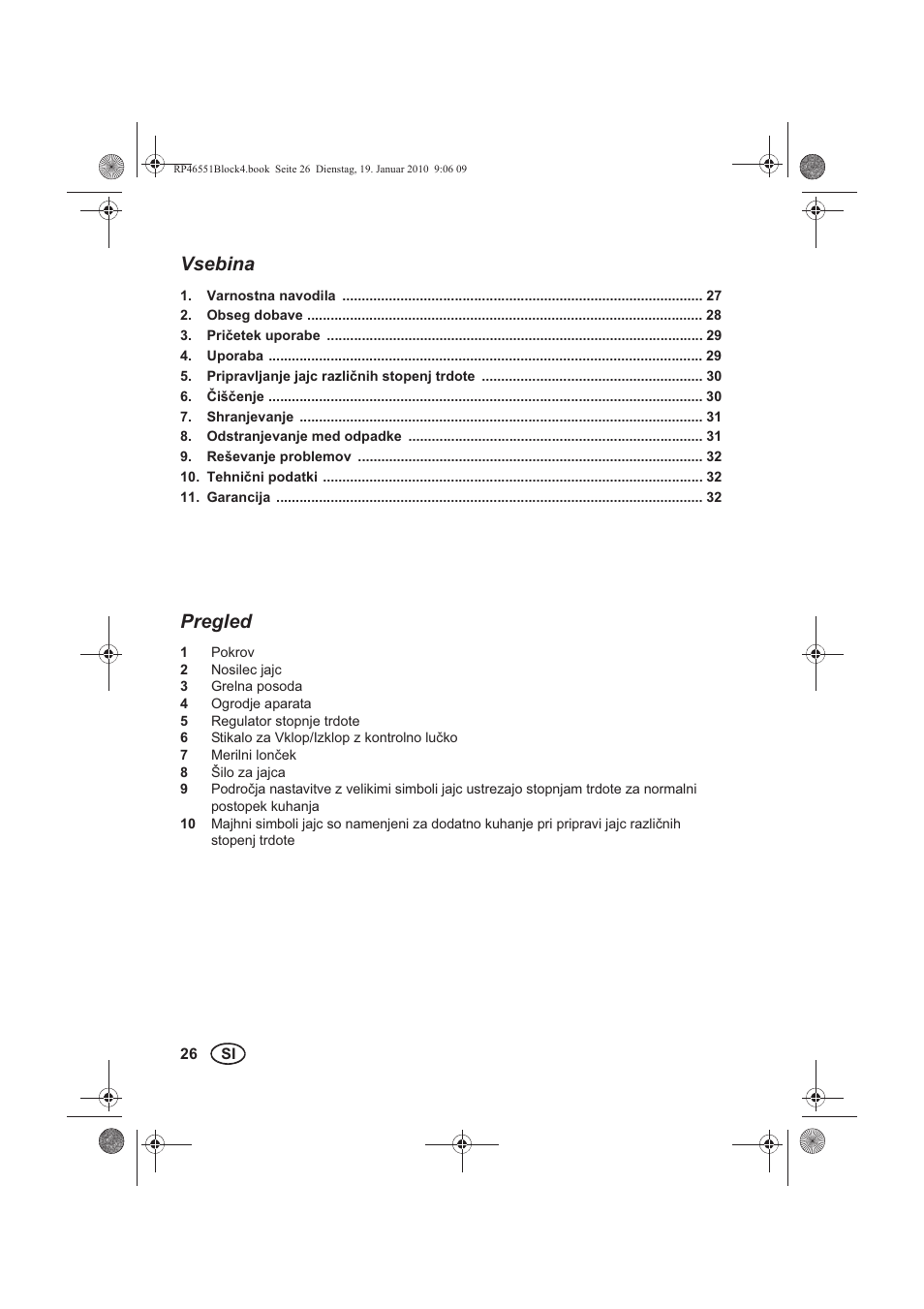 Vsebina, Pregled | Silvercrest H-3278 User Manual | Page 28 / 70