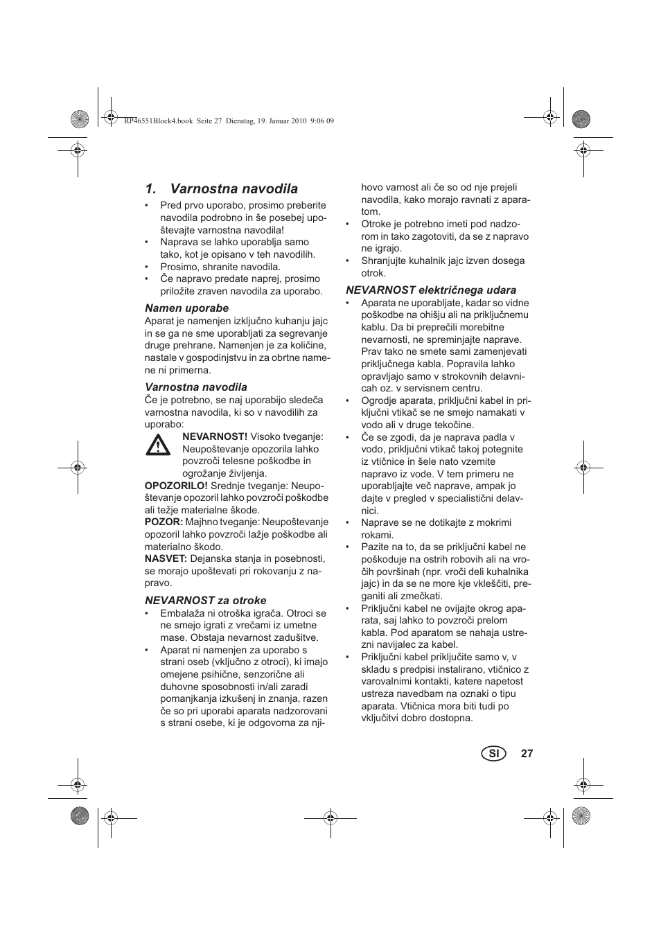 Varnostna navodila | Silvercrest H-3278 User Manual | Page 29 / 70