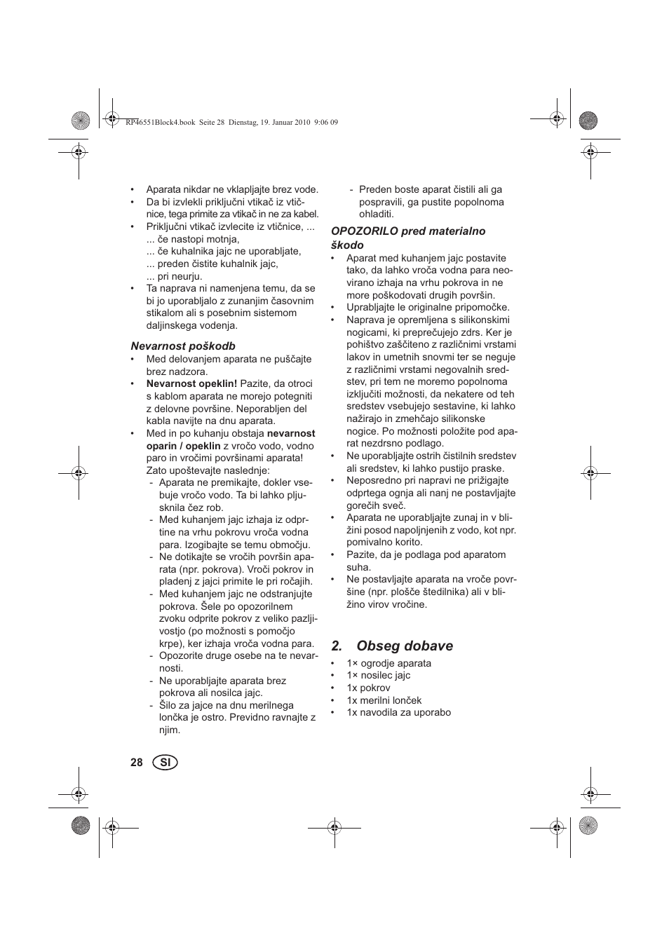 Obseg dobave | Silvercrest H-3278 User Manual | Page 30 / 70