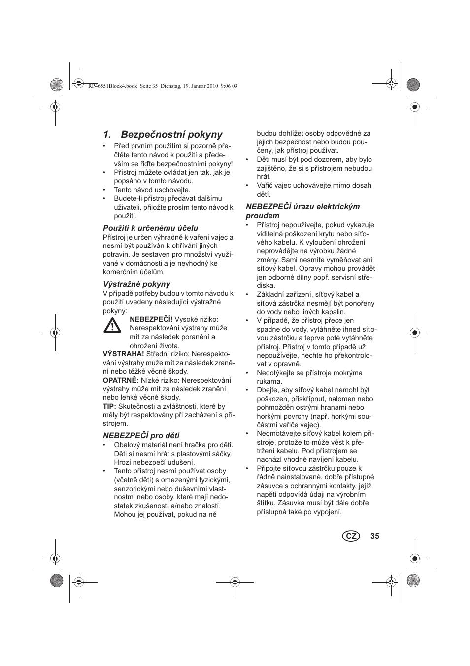 Bezpenostní pokyny | Silvercrest H-3278 User Manual | Page 37 / 70