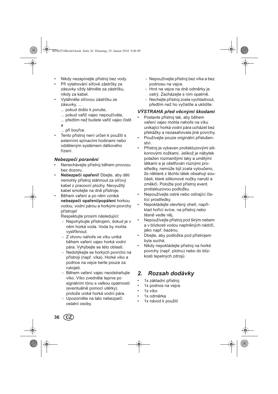 Rozsah dodávky | Silvercrest H-3278 User Manual | Page 38 / 70