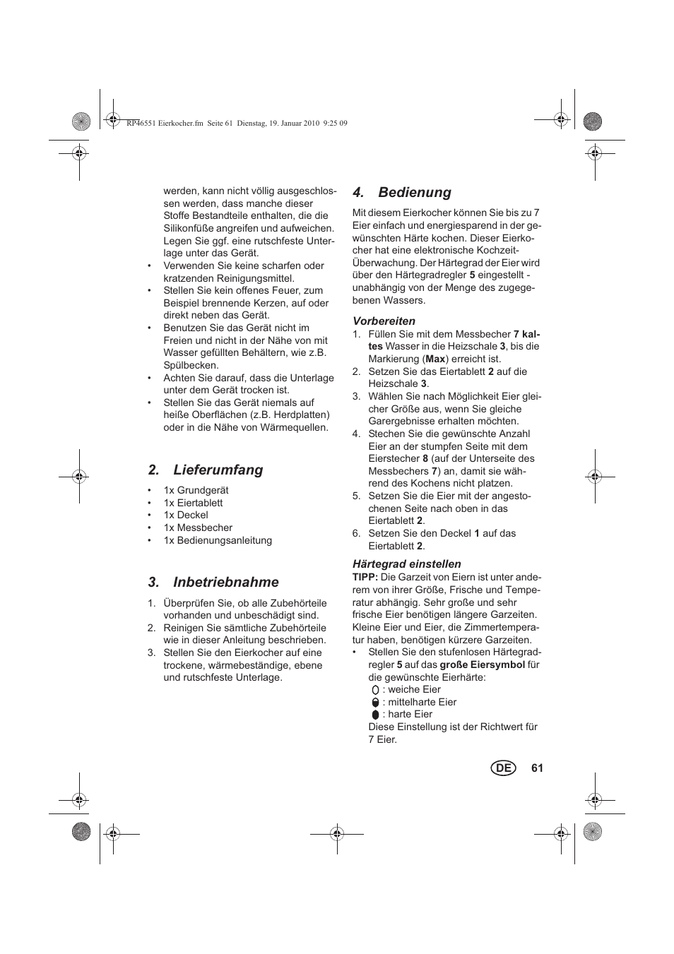 Lieferumfang, Inbetriebnahme, Bedienung | Silvercrest H-3278 User Manual | Page 63 / 70