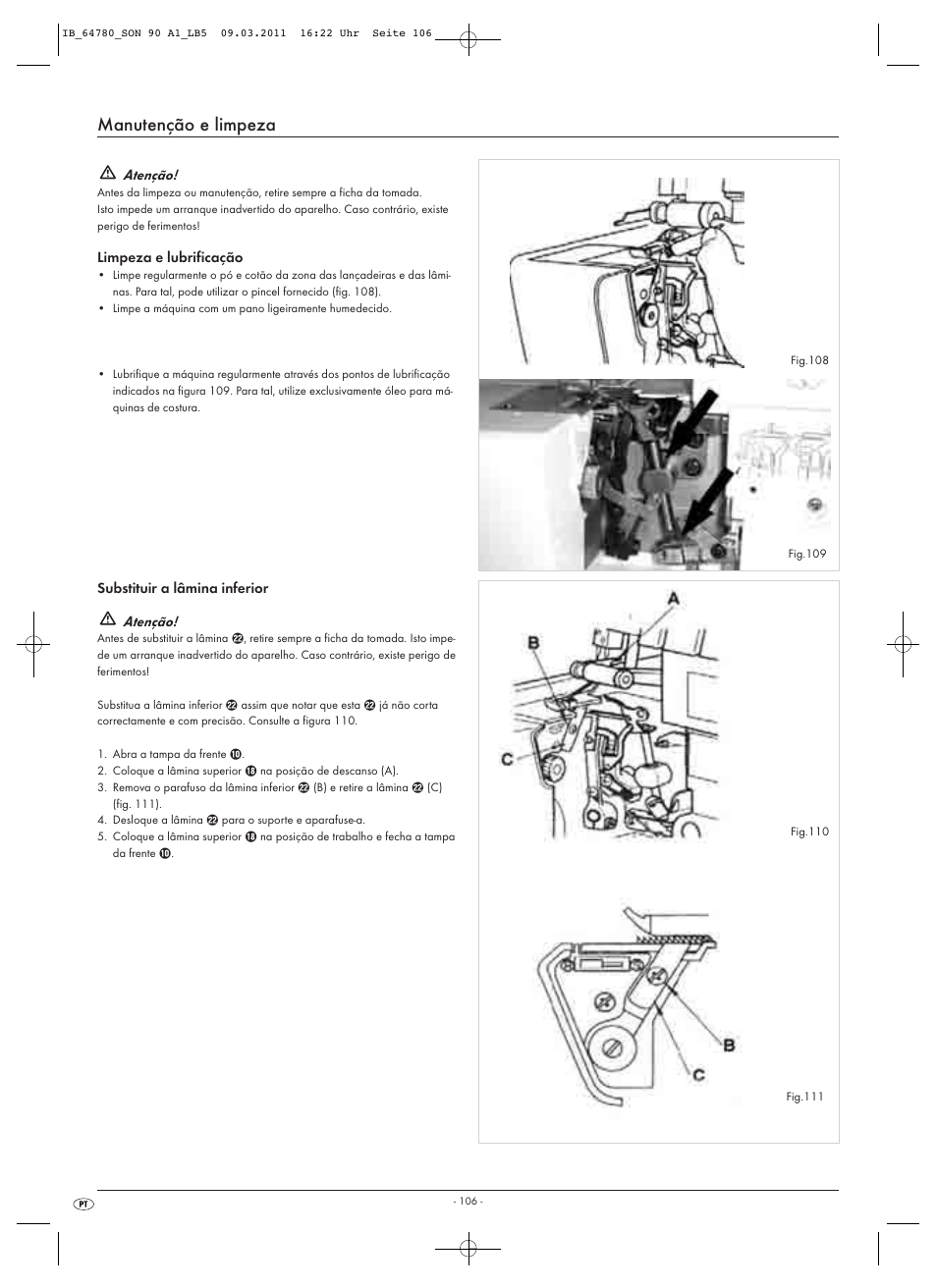 Manutenção e limpeza | Silvercrest SON 90 A1 User Manual | Page 108 / 182