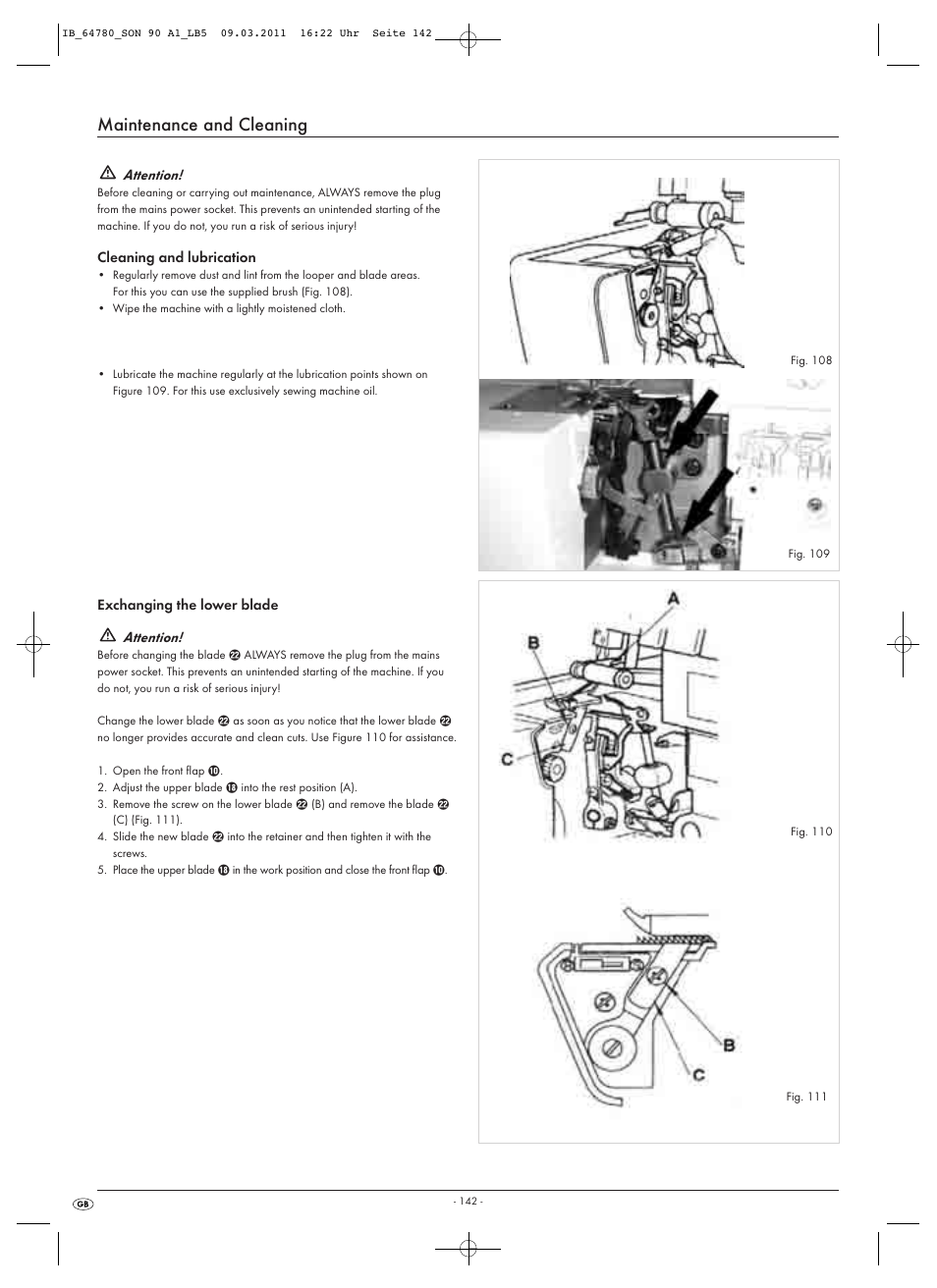 Maintenance and cleaning | Silvercrest SON 90 A1 User Manual | Page 144 / 182