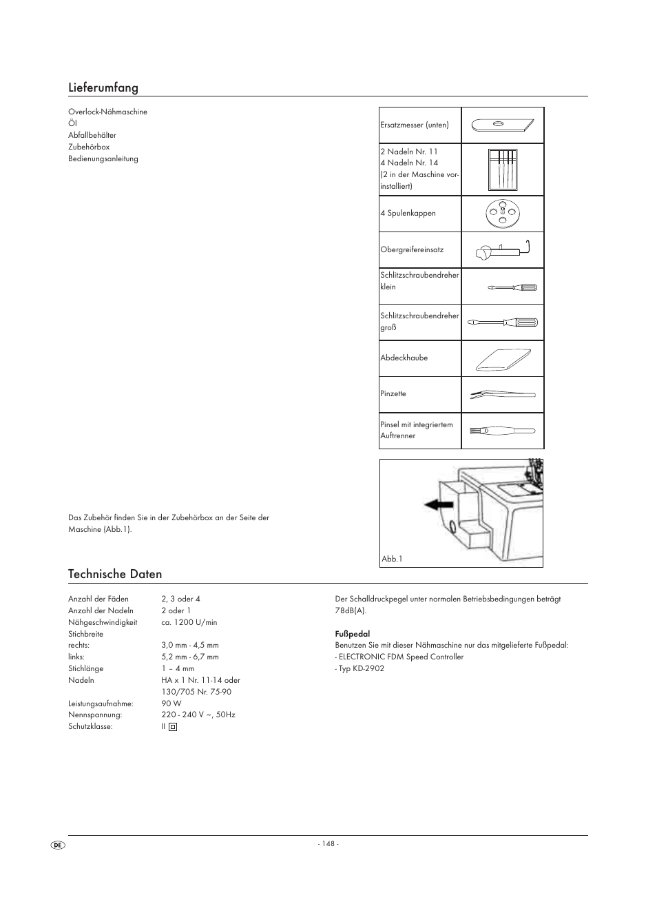 Lieferumfang, Technische daten | Silvercrest SON 90 A1 User Manual | Page 150 / 182