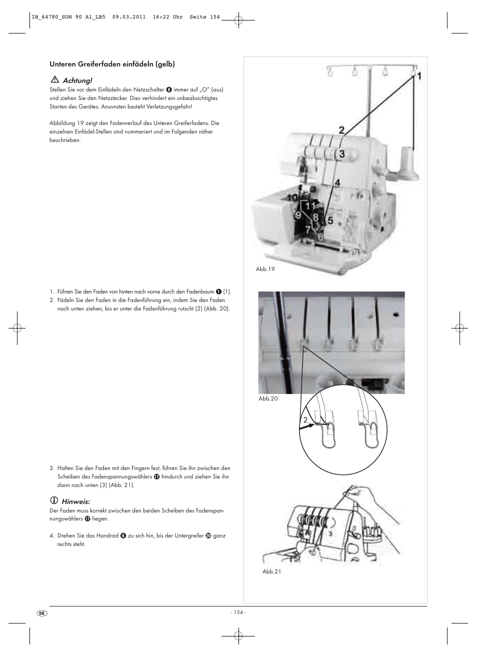 Achtung, Hinweis | Silvercrest SON 90 A1 User Manual | Page 156 / 182