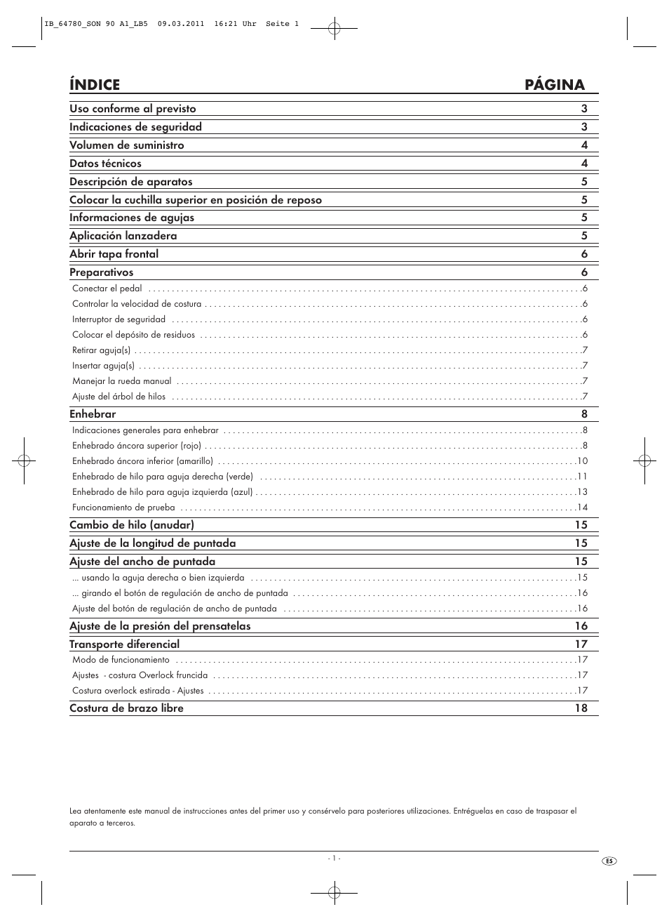 Índice página | Silvercrest SON 90 A1 User Manual | Page 3 / 182