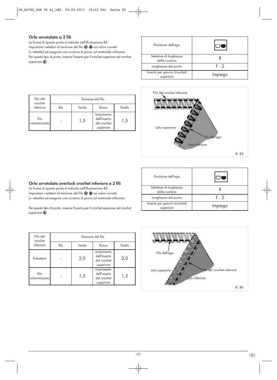 F - 2, Impiego | Silvercrest SON 90 A1 User Manual | Page 67 / 182