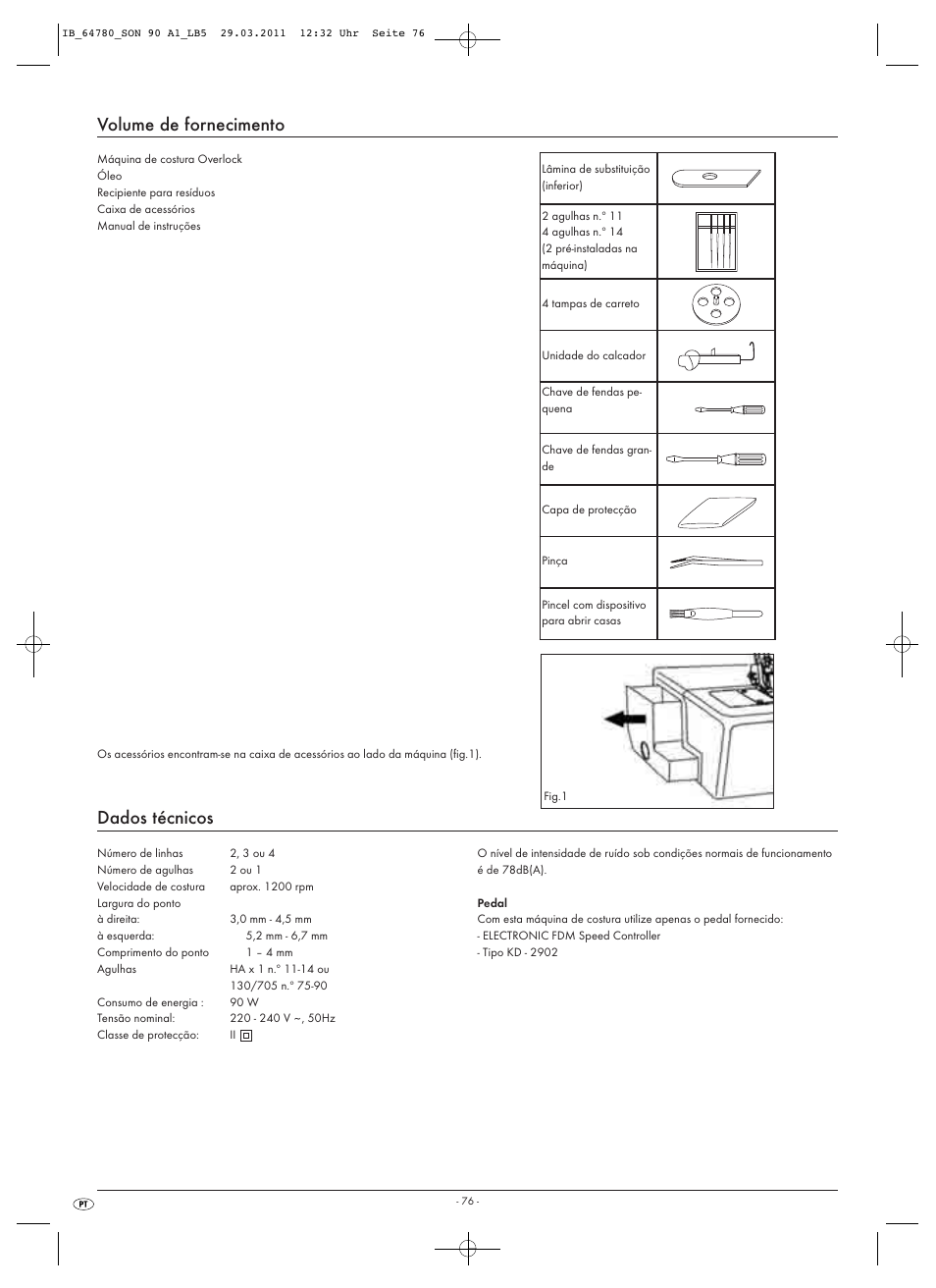 Volume de fornecimento, Dados técnicos | Silvercrest SON 90 A1 User Manual | Page 78 / 182