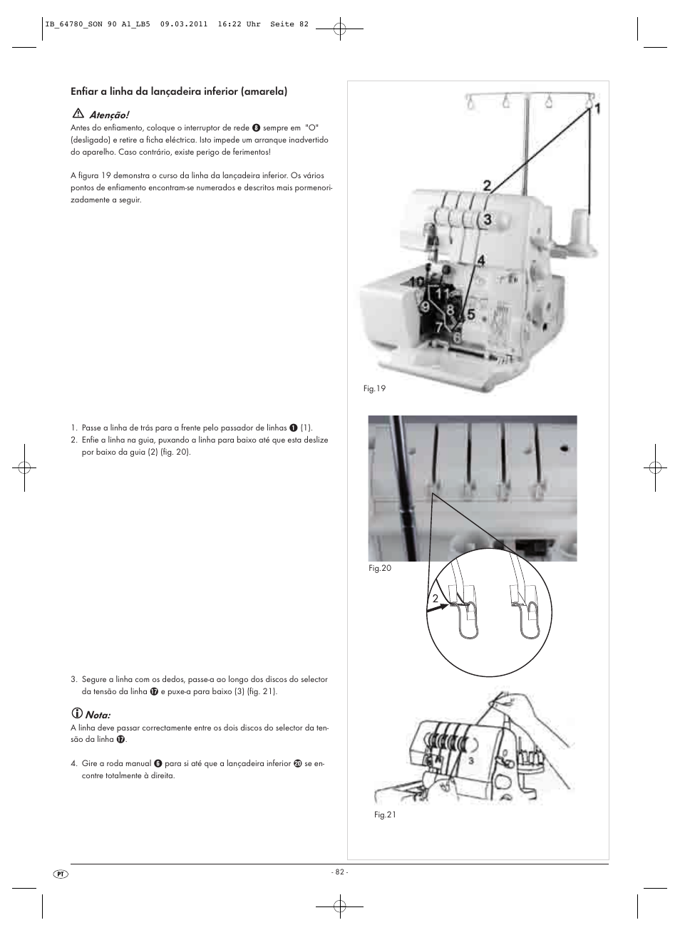 Atenção, Nota | Silvercrest SON 90 A1 User Manual | Page 84 / 182