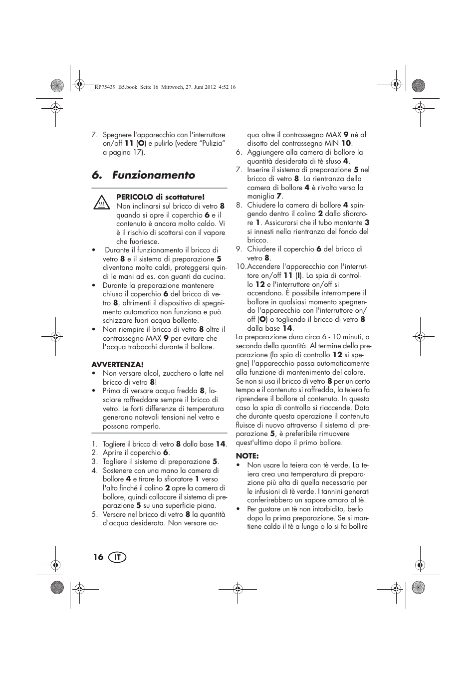 Funzionamento | Silvercrest STK 600 A1 User Manual | Page 18 / 54