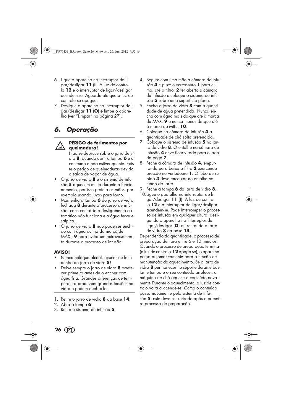 Operação | Silvercrest STK 600 A1 User Manual | Page 28 / 54