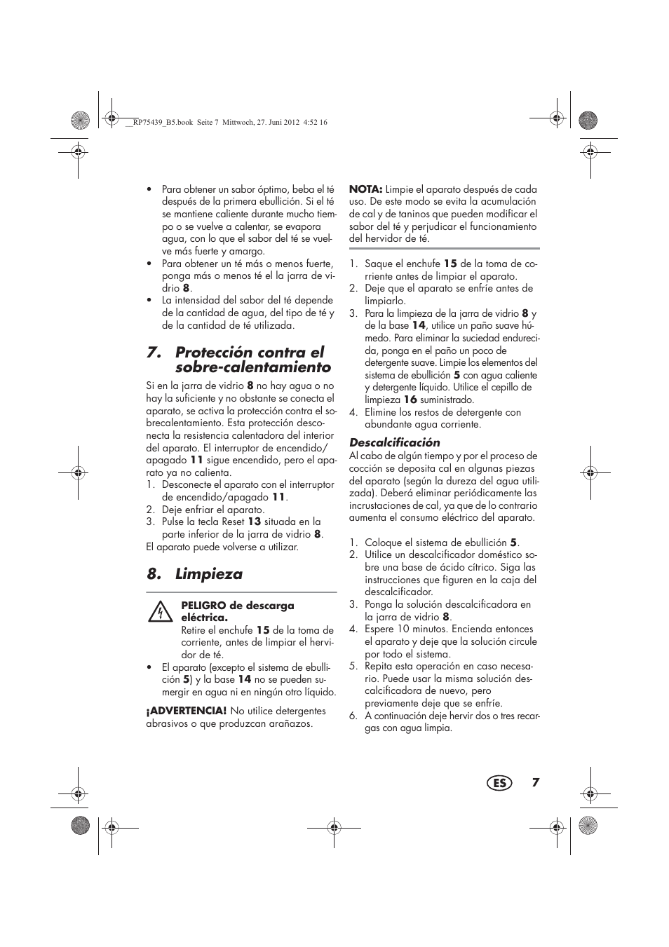 Protección contra el sobre-calentamiento, Limpieza | Silvercrest STK 600 A1 User Manual | Page 9 / 54