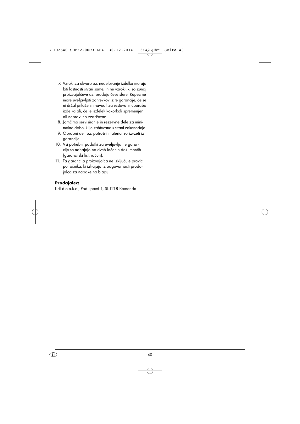 Silvercrest SDBK 2200 C3 User Manual | Page 43 / 73