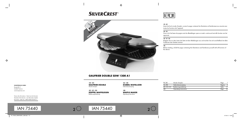 Silvercrest SDW 1200 A1 User Manual | 34 pages