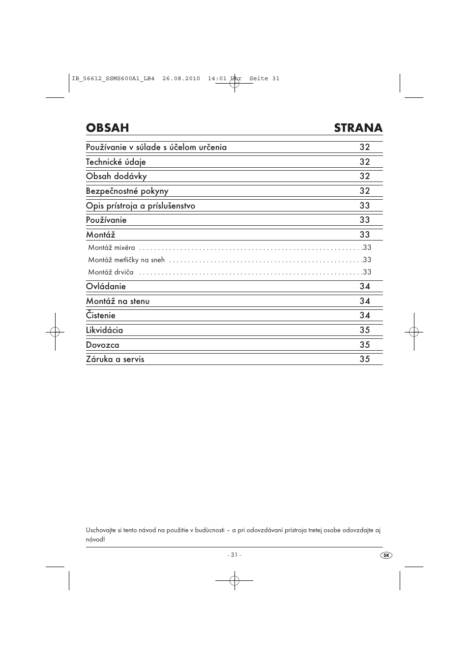 Silvercrest SSMS 600 A1 User Manual | Page 33 / 37