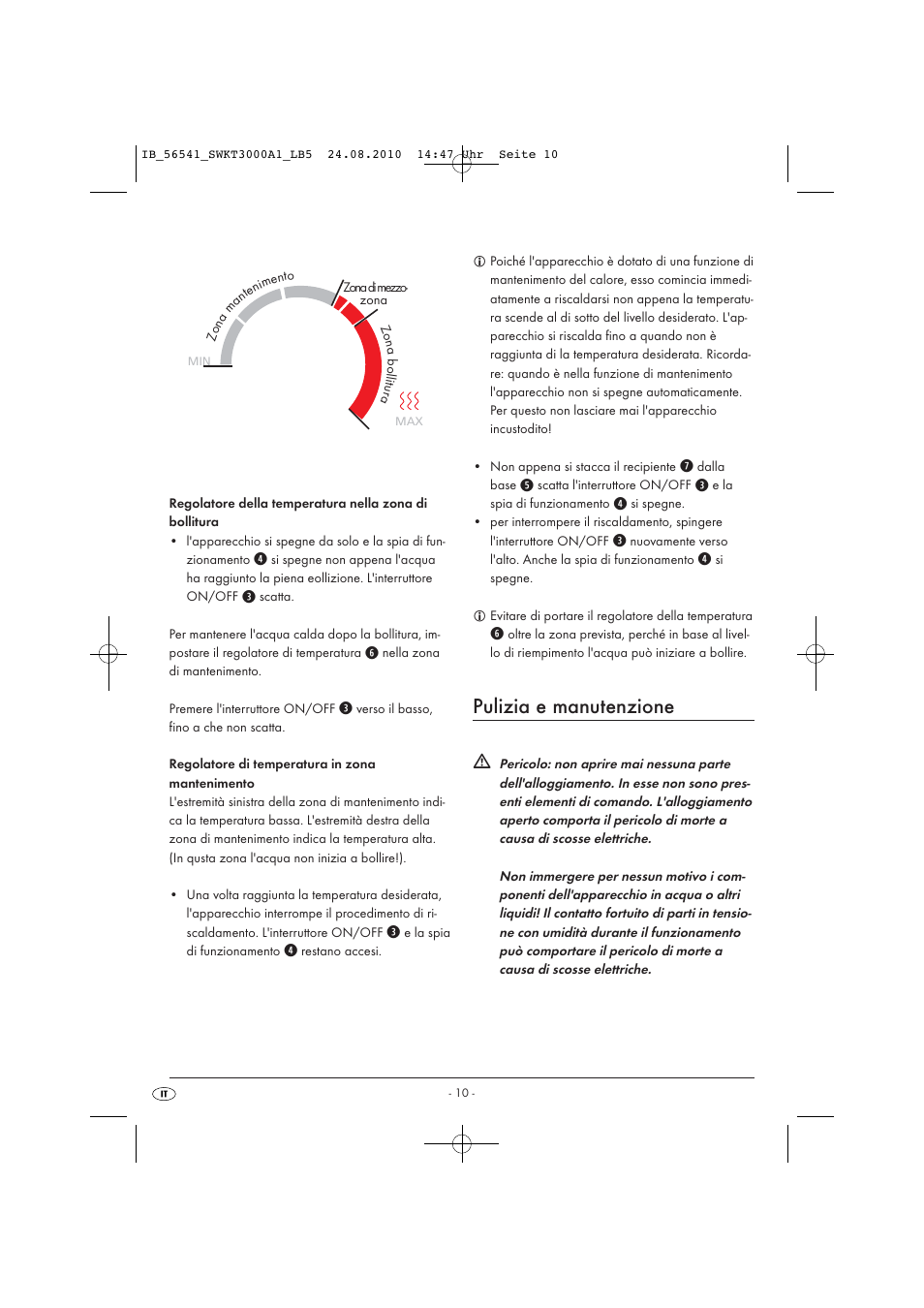 Pulizia e manutenzione | Silvercrest SWKT 3000 A1 User Manual | Page 12 / 32