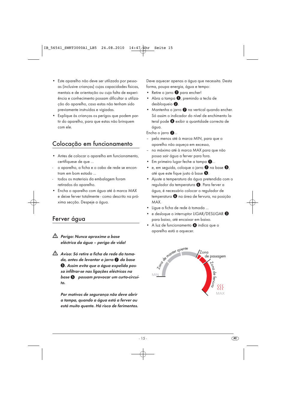 Colocação em funcionamento, Ferver água | Silvercrest SWKT 3000 A1 User Manual | Page 17 / 32