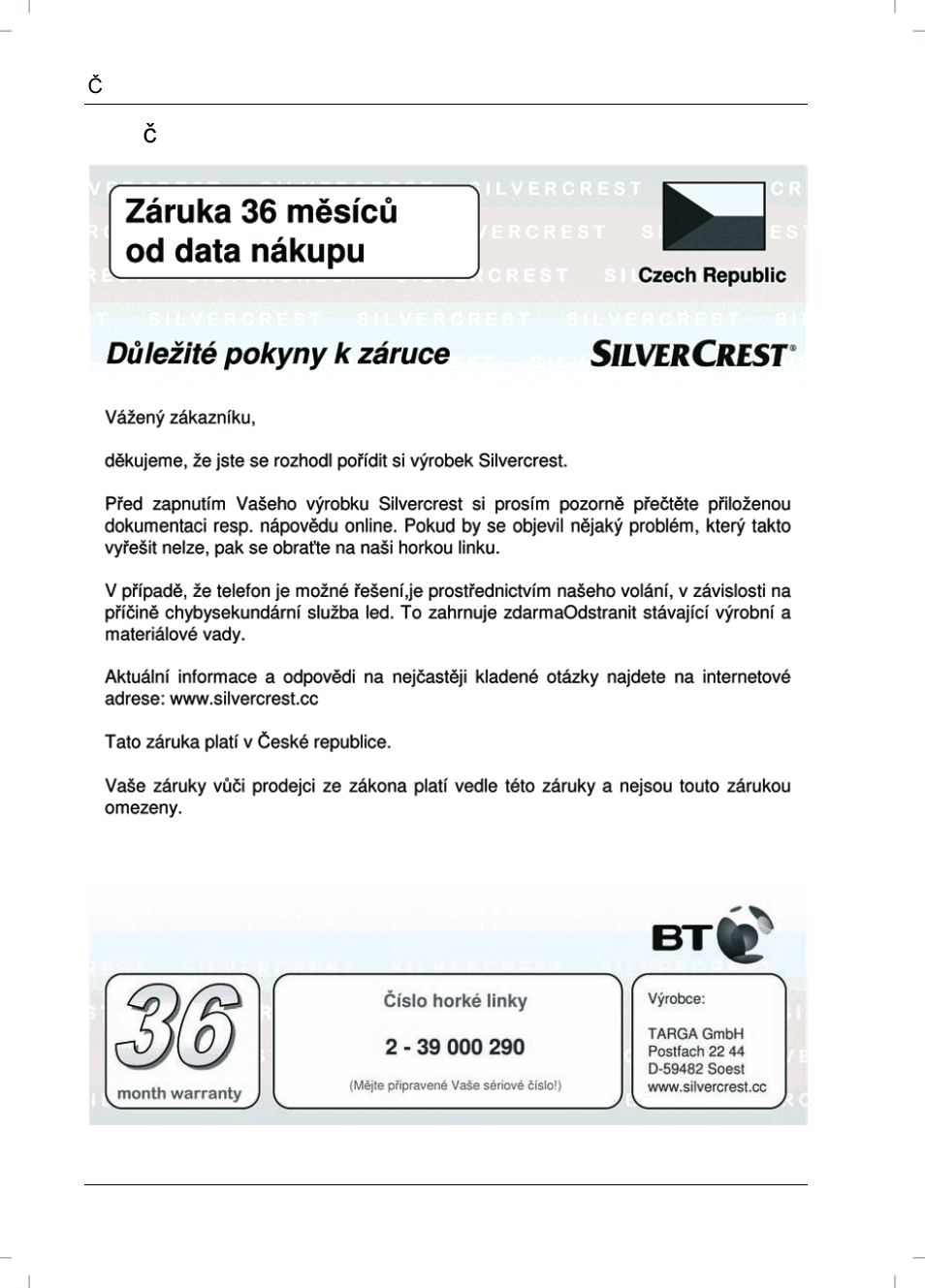 Záruční pokyny | Silvercrest SVG 2.0 A1 User Manual | Page 62 / 78