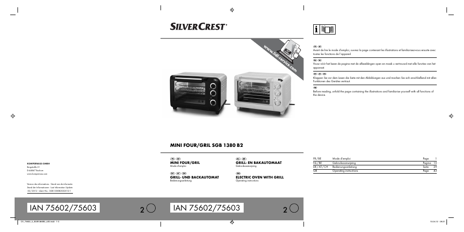 Silvercrest SGB 1380 B2 User Manual | 56 pages
