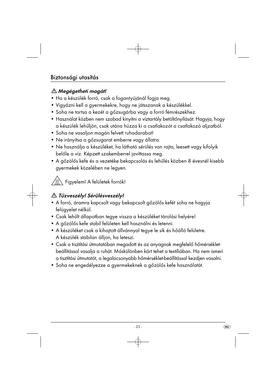 Biztonsági utasítás | Silvercrest SDRB 1000 B1 User Manual | Page 26 / 64