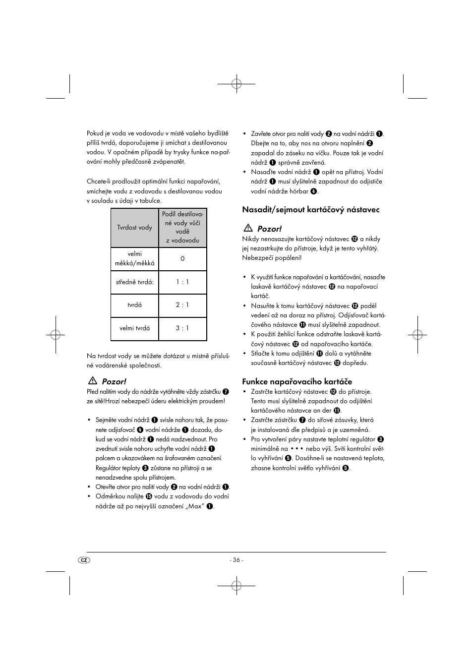 Pozor, Nasadit/sejmout kartáčový nástavec pozor, Funkce napařovacího kartáče | Silvercrest SDRB 1000 B1 User Manual | Page 39 / 64