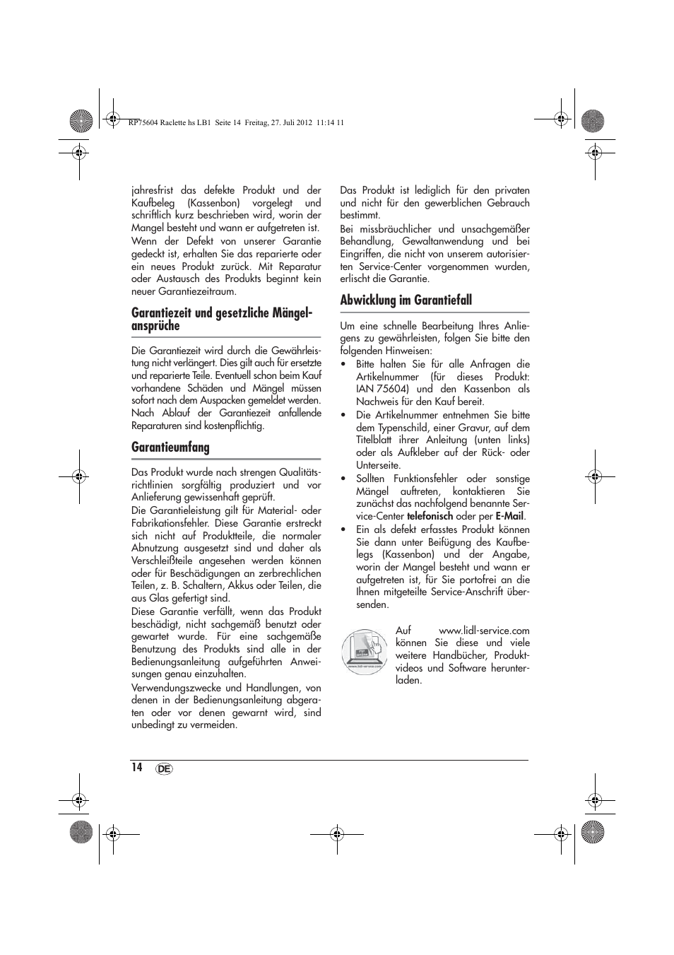 Garantiezeit und gesetzliche mängel- ansprüche, Garantieumfang, Abwicklung im garantiefall | Silvercrest SRGS 1300 A2 User Manual | Page 16 / 70