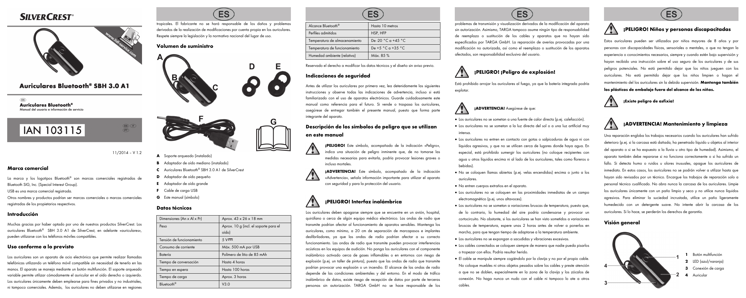 Silvercrest SBH 3.0 A1 User Manual | 10 pages