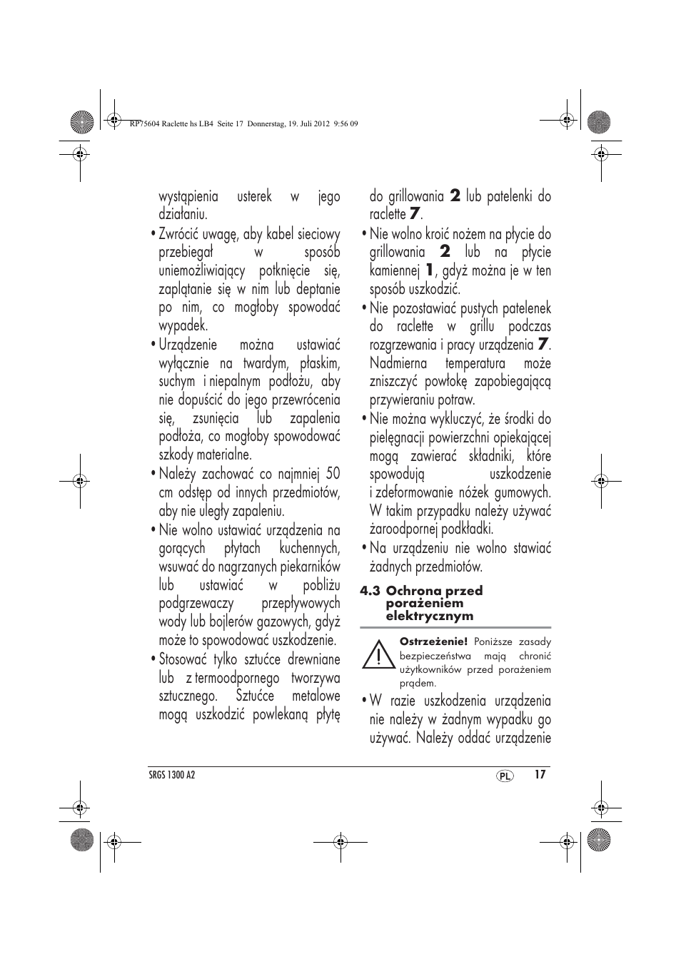 Silvercrest SRGS 1300 A2 User Manual | Page 19 / 94
