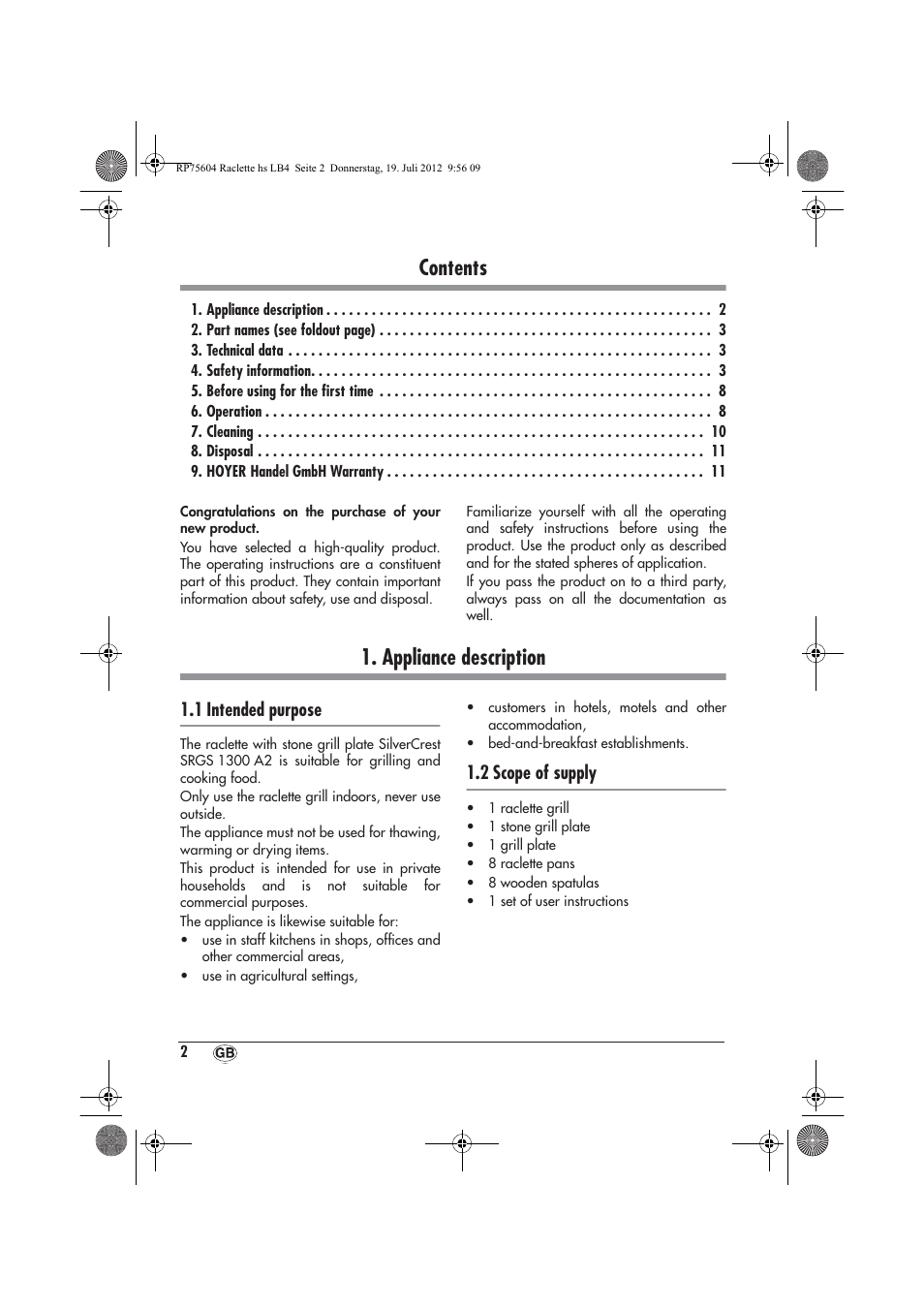 Silvercrest SRGS 1300 A2 User Manual | Page 4 / 94