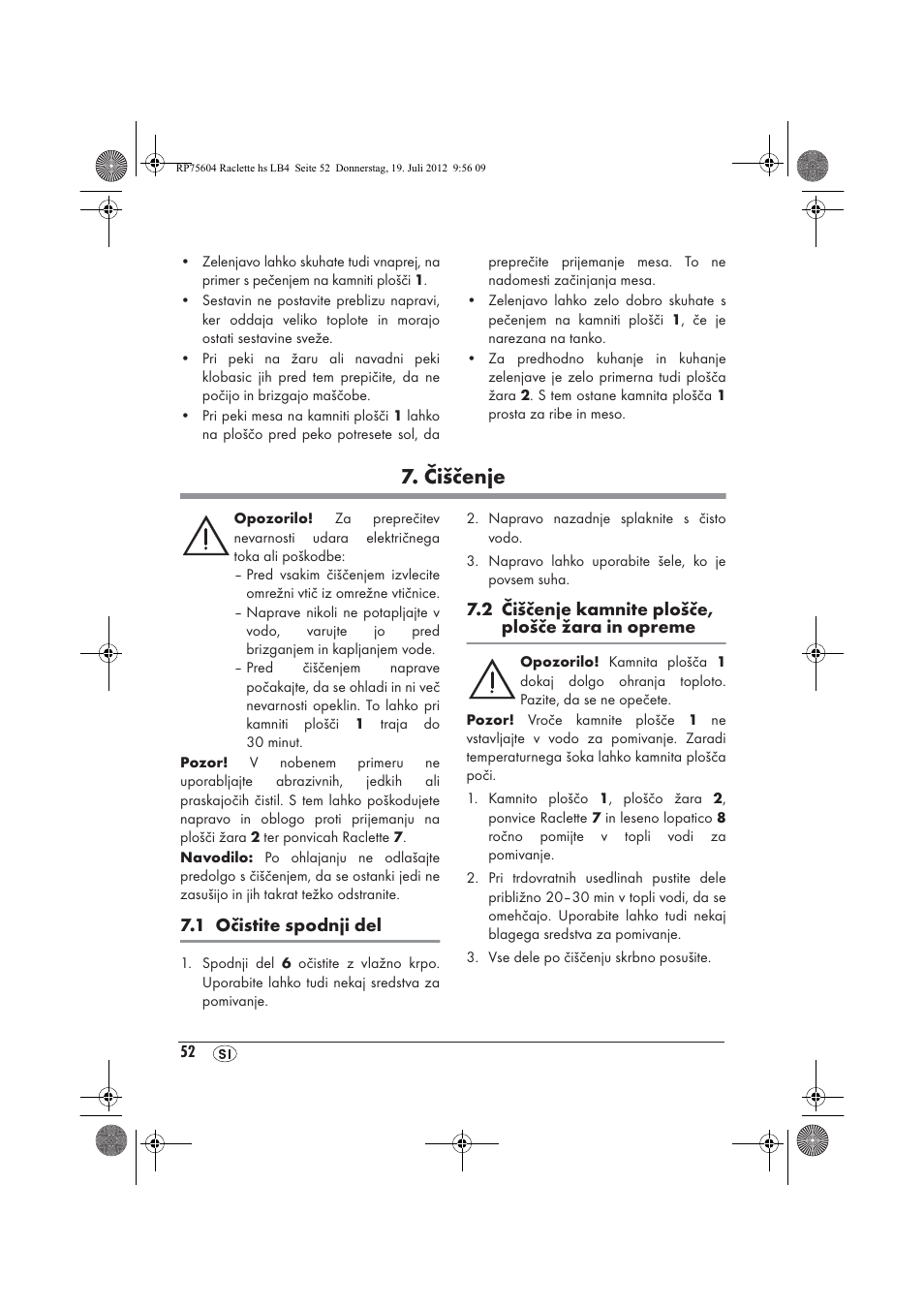 Čiščenje | Silvercrest SRGS 1300 A2 User Manual | Page 54 / 94