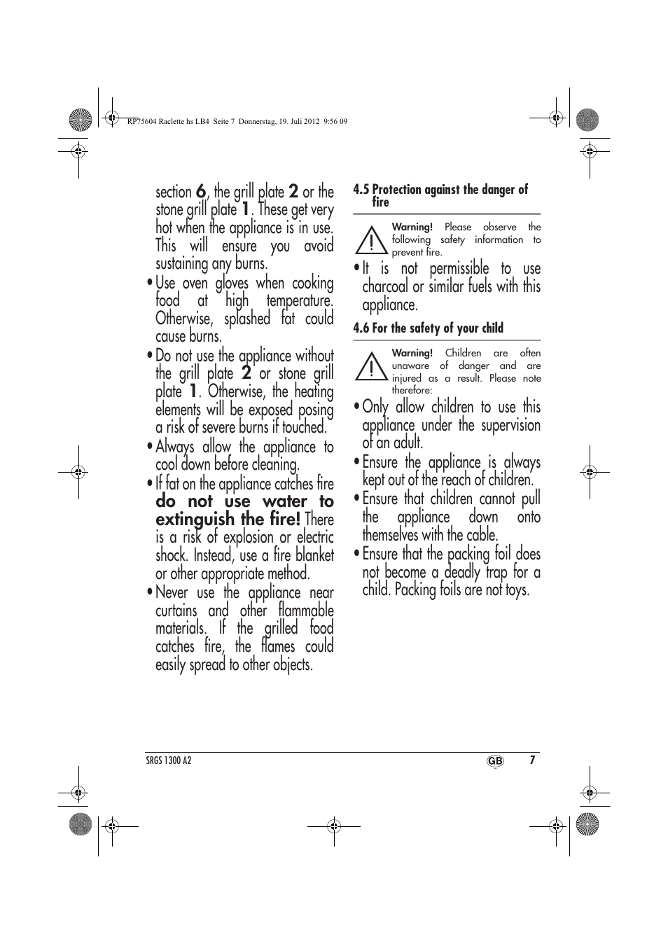 Silvercrest SRGS 1300 A2 User Manual | Page 9 / 94