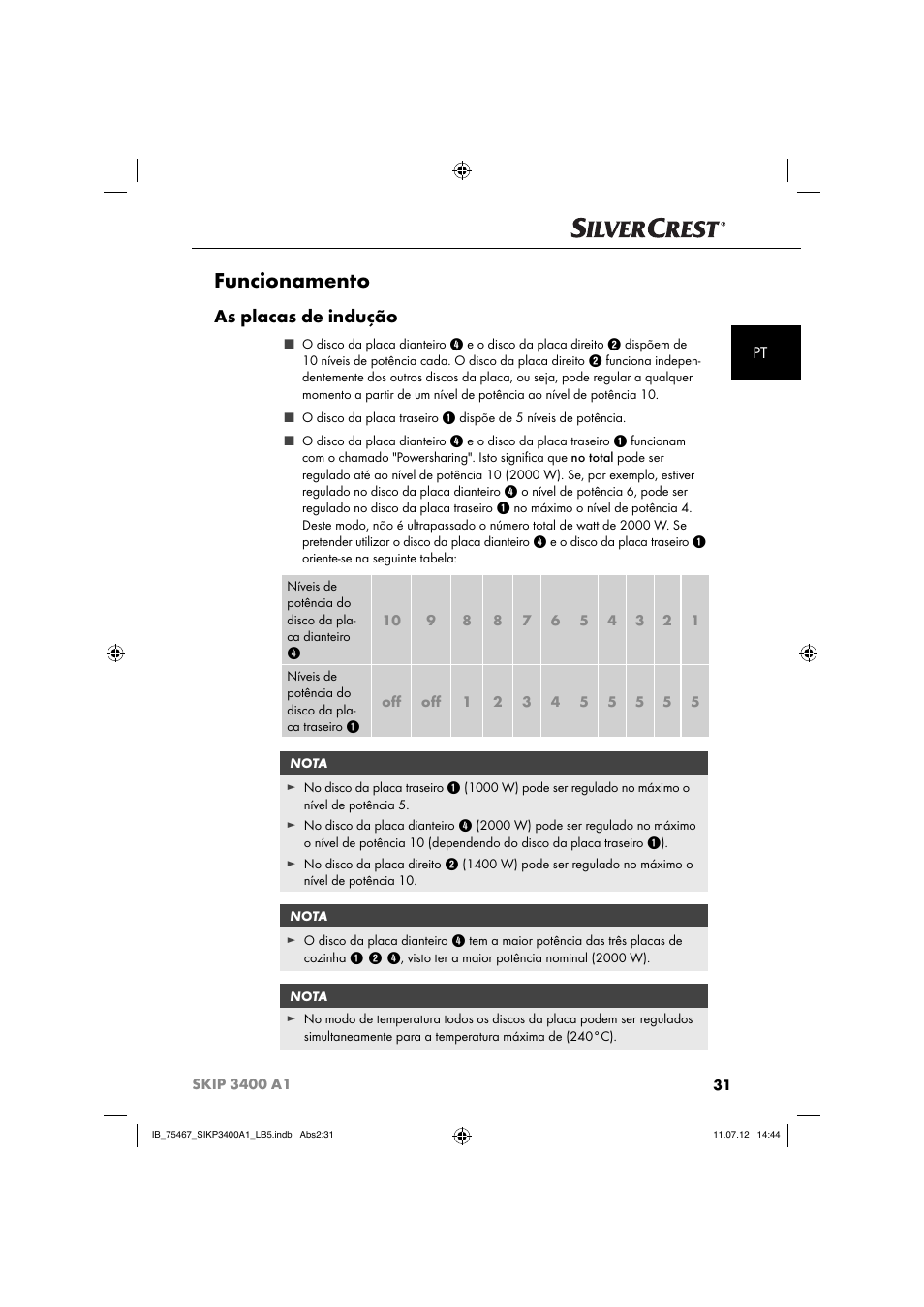 Funcionamento, As placas de indução | Silvercrest SIKP 3400 A1 User Manual | Page 33 / 82