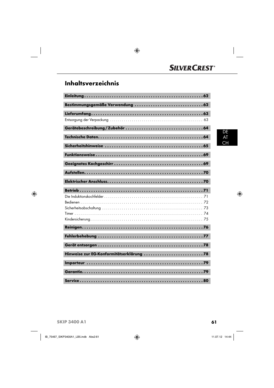 Silvercrest SIKP 3400 A1 User Manual | Page 63 / 82