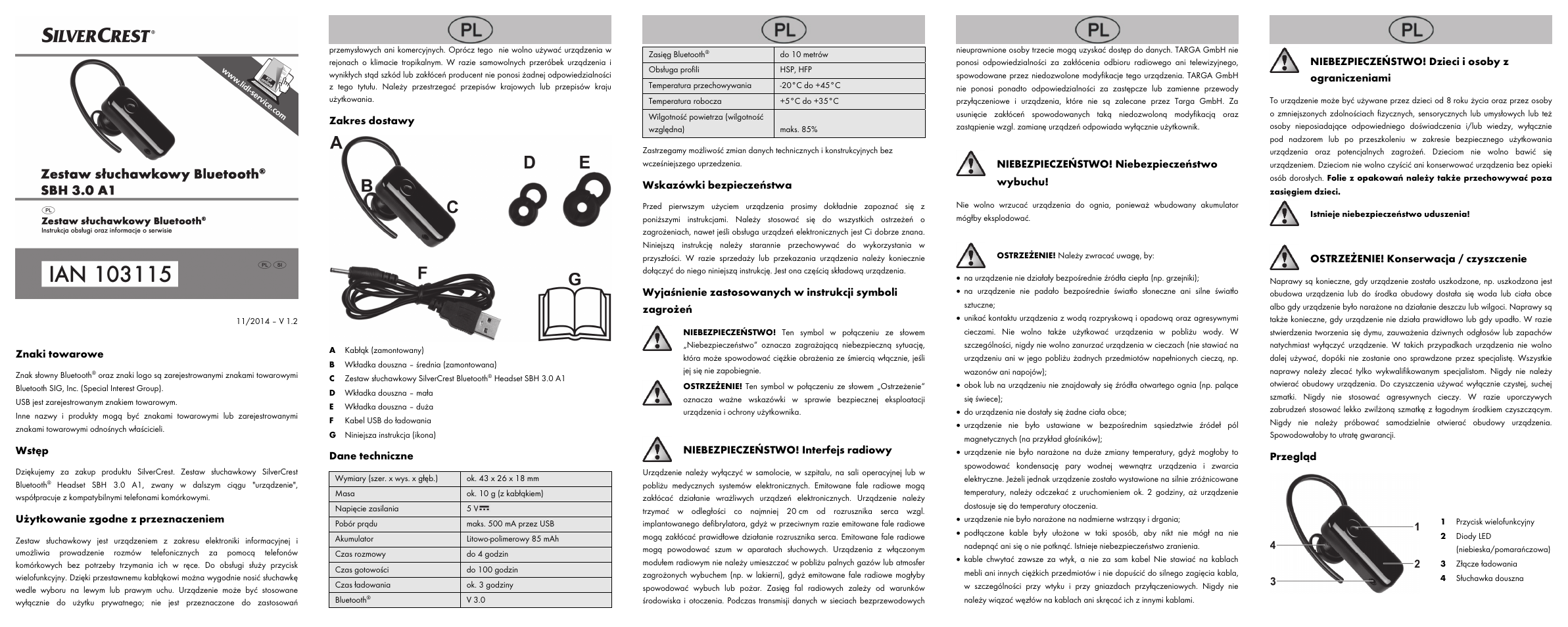 Silvercrest SBH 3.0 A1 User Manual | Page 3 / 8