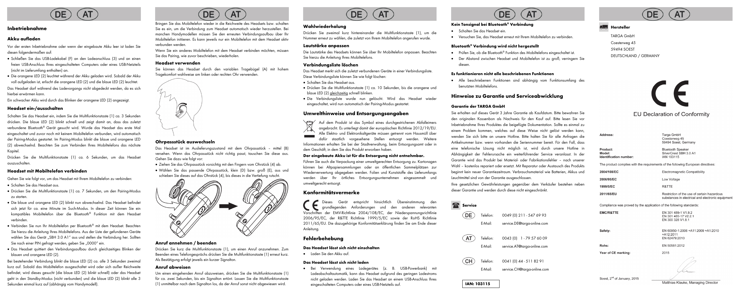 Silvercrest SBH 3.0 A1 User Manual | Page 8 / 8