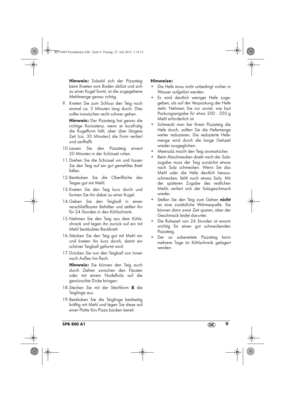 Silvercrest SPB 800 A1 User Manual | Page 11 / 66