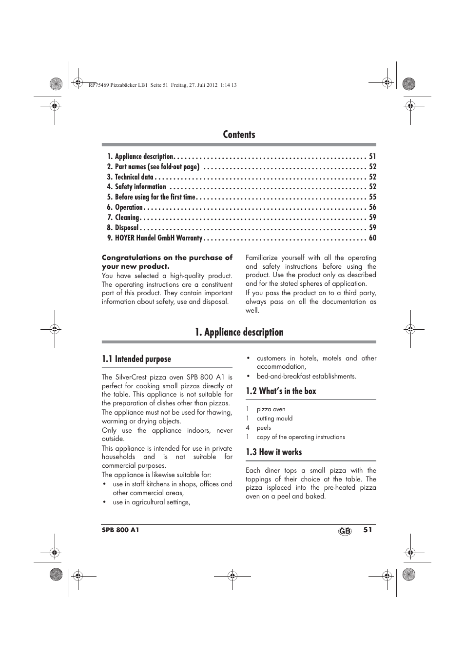 Silvercrest SPB 800 A1 User Manual | Page 53 / 66